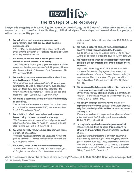 The 12 Steps of Life Recovery